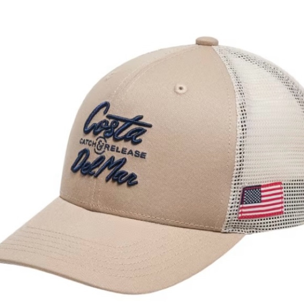 Costa Beige and Cream Mesh Cap